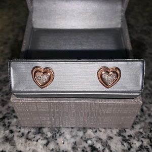 Zales 10K Rose Gold Heart Stud Earrings